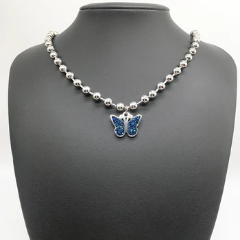 100% Stainless Steel Butterfly Necklace For Women Metal Big Ball Chain Igirl Necklace Punk Choker
100% Stainless Steel Butterfly Necklace For Women Metal Big Ball Chain Igirl Necklace Punk Choker