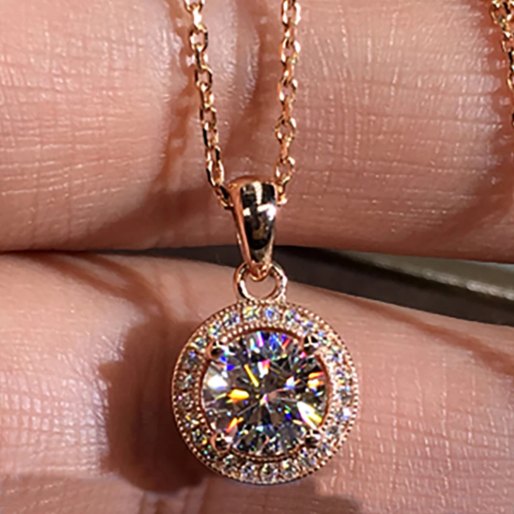 

Круглый бриллиант 10 к Au750 из розового золота с искусственным бриллиантом 0,5 1 2 3 карата для свадьбы, годовщины, помолвки вечерние НКИ