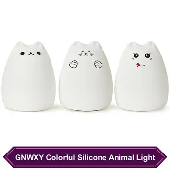 GNWXY 7 Color Silicone Touch Sensor LED Cute Cat Night Light Creative Sleepping Bedside Lamp Cartoon Pat Light For Children Gift
GNWXY 7 Color Silicone Touch Sensor LED Cute Cat Night Light Creative Sleepping Bedside Lamp Cartoon Pat Light For Children Gift