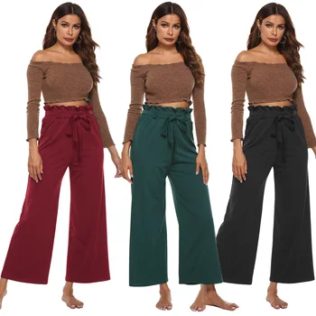 Solid color high waist women's pants wooden ear belt strap bow casual wide leg pants pants pants women streetwear harajuku
Solid color high waist women's pants wooden ear belt strap bow casual wide leg pants pants pants women streetwear harajuku