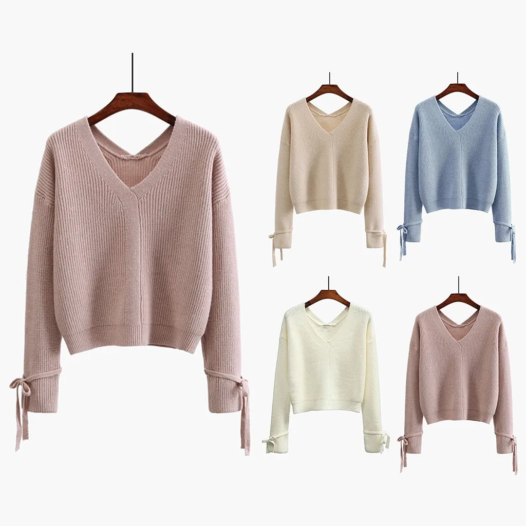 2019 Basic V-neck Solid Autumn Winter Sweater Pullover Women Female Knitted Sweater Slim Lace Up Long Sleeve Badycon Sweater
2019 Basic V-neck Solid Autumn Winter Sweater Pullover Women Female Knitted Sweater Slim Lace Up Long Sleeve Badycon Sweater