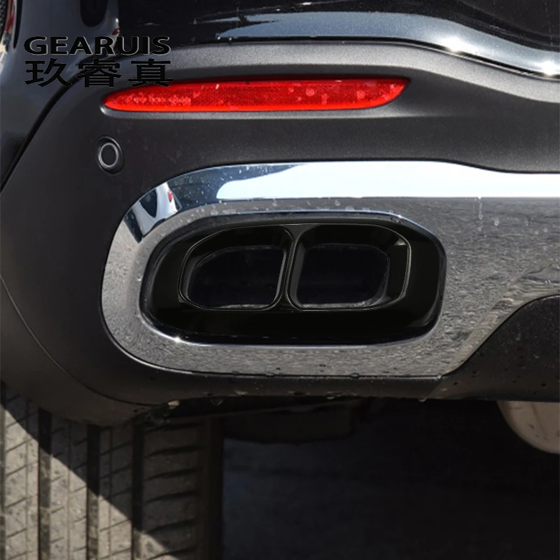 

For Mercedes Benz GLE GLS GLC Class W167 V167 X167 X253 Car Accessories Throat Muffler Exhaust Pipe Tail Auto Cover Sticker Trim