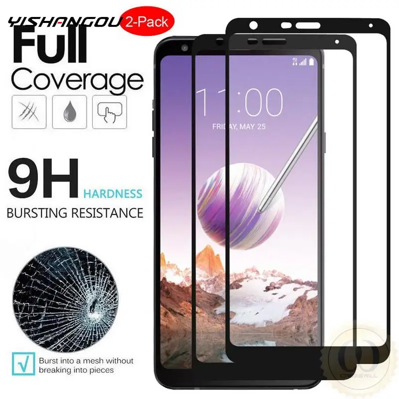 

Full Cover Tempered Glass Screen Protector For LG G7 G6 K50 K10 2018 K40 K12 Plus Tempered Screen Protector on LG Stylo 4 5 Q60