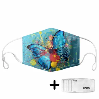 New Adult Mouth Mask With 7pcs PM2.5 Filters Animal Blue Butterfly Printed Women Soft Elasticity Germ Protection Masks Reusable
New Adult Mouth Mask With 7pcs PM2.5 Filters Animal Blue Butterfly Printed Women Soft Elasticity Germ Protection Masks Reusable