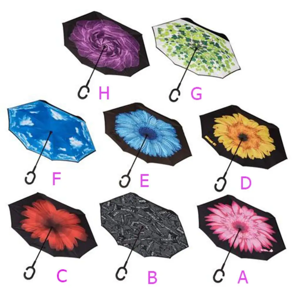 C Handle Windproof Double-Layer Reverse Folding Umbrella Man Women Sun Rain Car Inverted Umbrellas Anti UV Self Stand
C Handle Windproof Double-Layer Reverse Folding Umbrella Man Women Sun Rain Car Inverted Umbrellas Anti UV Self Stand