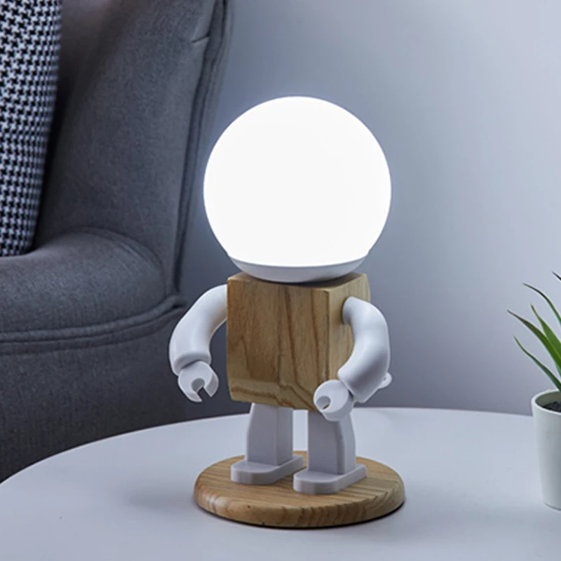 Светодиодный настольный светильник в скандинавском стиле, милый деревянный миниатюрный прикроватный светильник для детской и детской спальни, 3 цвета, декор s
