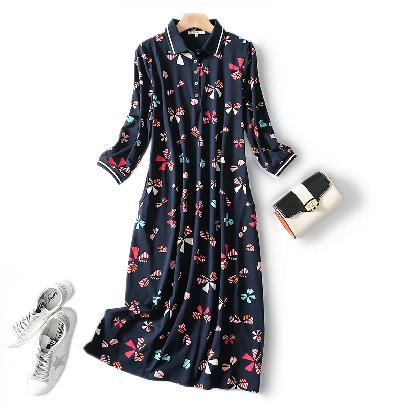 2019 Autumn And Winter Lapel Cotton Comfortable Pregnant Women A Line Printed Fashion Over The Knee Women's Bottom Fashion Dress
2019 Autumn And Winter Lapel Cotton Comfortable Pregnant Women A Line Printed Fashion Over The Knee Women's Bottom Fashion Dress