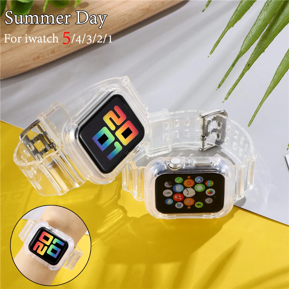 Fresh Transparent Watch band For Apple Watch Serise 6 5 4 3 2 1 Fasion Popular Silicone Watch band For I Watch 38 40mm 42 44mm
Fresh Transparent Watch band For Apple Watch Serise 6 5 4 3 2 1 Fasion Popular Silicone Watch band For I Watch 38 40mm 42 44mm