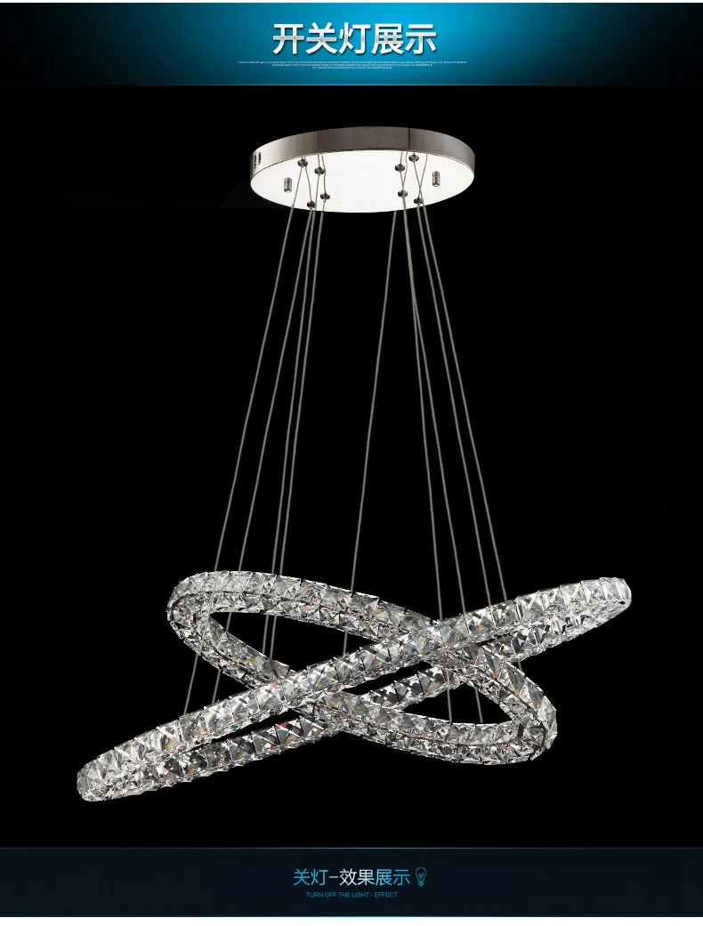 Modern creative ring restaurant lamp stainless steel art living room lamp round LED crystal pendant lighting Fixtures lustre
Modern creative ring restaurant lamp stainless steel art living room lamp round LED crystal pendant lighting Fixtures lustre