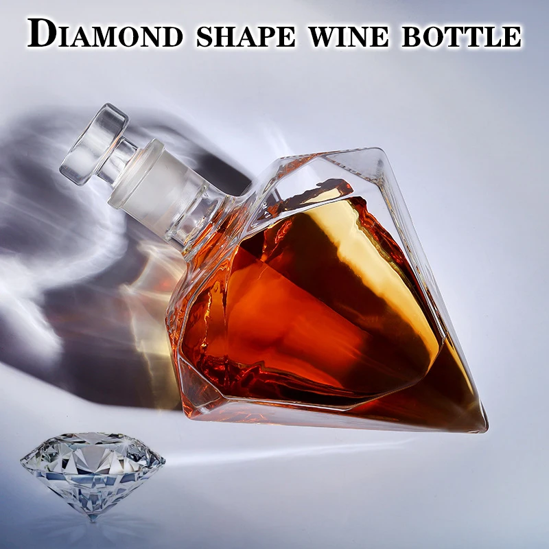 

Diamond Glass Decanter, Handicraft Decoration, Red Wine Whiskey Bottle, Vodka Holder, Water Bottle Home Decoration Bar Tools