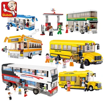 Sluban City Series School Bus DIY station Building Blocks Truck Double Van Freight Assemble Bricks vehicle toys for kids
Sluban City Series School Bus DIY station Building Blocks Truck Double Van Freight Assemble Bricks vehicle toys for kids