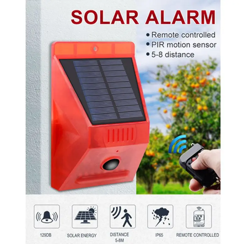 Solar Warning Light LED Alert Flash Warning Sound Alarm Motion Sensor Orchard Anti-theft Alarm Lamp Solar Alarm Lamp
Solar Warning Light LED Alert Flash Warning Sound Alarm Motion Sensor Orchard Anti-theft Alarm Lamp Solar Alarm Lamp