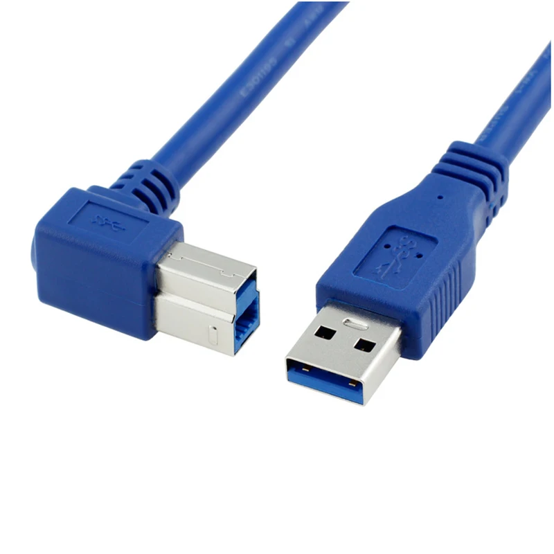 Кабель для принтера с углом наклона 90 градусов USB 3 0 типа A папа B синий шнур 6 м 1 8