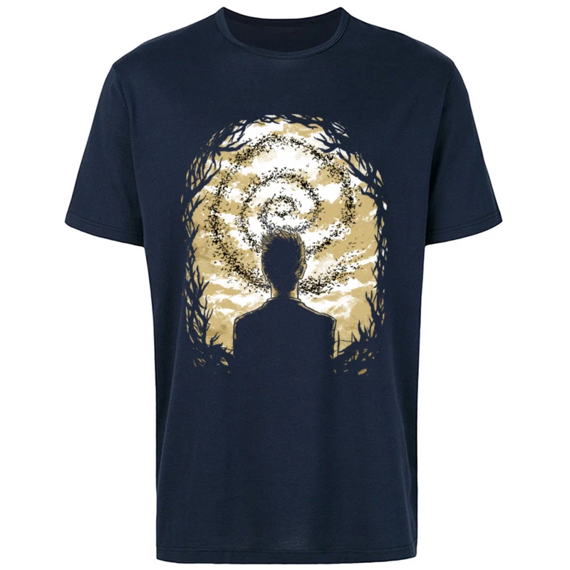 Carcosa_s_Spiral_5391 Design Summer Fall All Cotton O-Neck Mens Tees Slim Fit Tops Tees Fitted Short Sleeve T Shirt Carcosa_s_Spiral_5391 navy