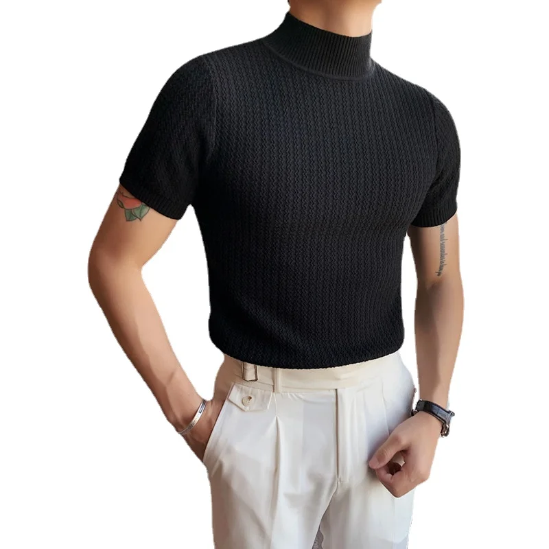 Spring Men's Self-cultivation Half-high Collar Casual T-shirt Mid-collar Solid Color Short-sleeved Sweater Bottoming Shirt
Spring Men's Self-cultivation Half-high Collar Casual T-shirt Mid-collar Solid Color Short-sleeved Sweater Bottoming Shirt