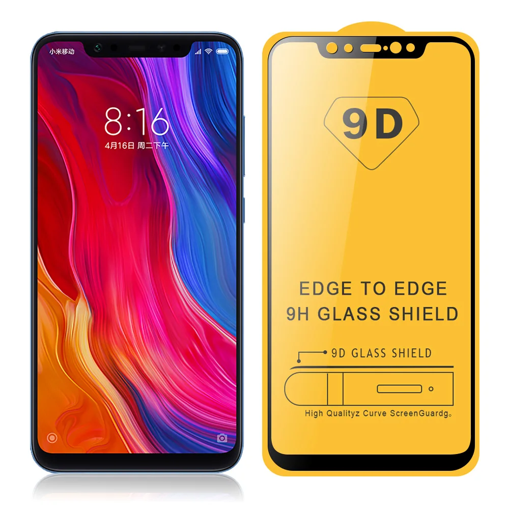 

9D Protective Glass for Xiaomi Mi 8 Lite 9H Full Screen Tempered Glass for Mi 8 SE Mi8 Pro Screen Protector Explosion-proof Film