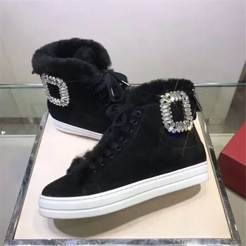 Ankle Boots For Women Scarpe Donna Wool Chaussures Femme Flats Zapatos Mujer Round Toe Botas Mujer Crystal Ladies Boots Lace Up
Ankle Boots For Women Scarpe Donna Wool Chaussures Femme Flats Zapatos Mujer Round Toe Botas Mujer Crystal Ladies Boots Lace Up
