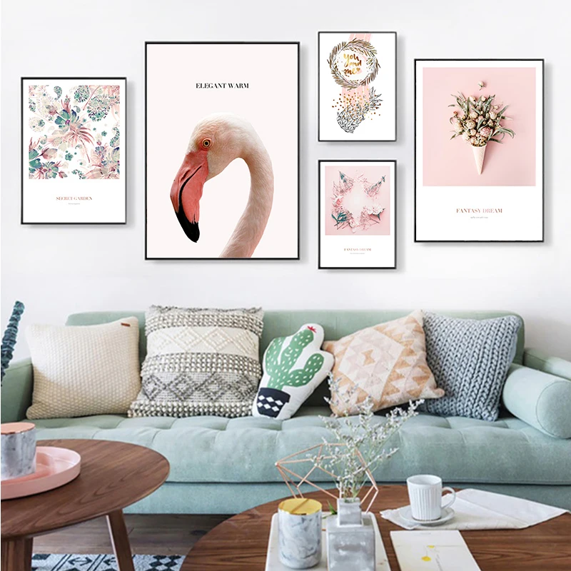 Scandinavian Pink theme Flamingo and Flowers Quote Poster Prints Wall Art Canvas Painting Nordic Picture Home Decoration
Scandinavian Pink theme Flamingo and Flowers Quote Poster Prints Wall Art Canvas Painting Nordic Picture Home Decoration