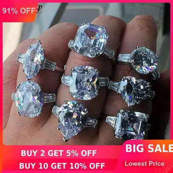 choucong Luxury Statement Promise Ring various cut Sona cz 925 Sterling Silver Engagement Wedding Band Rings for women Jewelry
choucong Luxury Statement Promise Ring various cut Sona cz 925 Sterling Silver Engagement Wedding Band Rings for women Jewelry