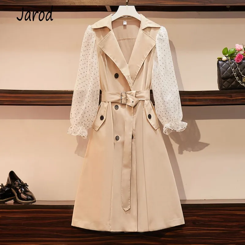 plus size L-4XL Fashion Dot Mesh Puff Long Sleeve Patchwork Windbreaker Double Breasted Long Type Coat Vestido 2019 Trench Coat
plus size L-4XL Fashion Dot Mesh Puff Long Sleeve Patchwork Windbreaker Double Breasted Long Type Coat Vestido 2019 Trench Coat