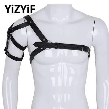 Men shoulder muscle Harness Belt Adjustable Faux Leather Caged One-shoulder Strap Body Chest Half Harness Cosplay Party Costume
Men shoulder muscle Harness Belt Adjustable Faux Leather Caged One-shoulder Strap Body Chest Half Harness Cosplay Party Costume