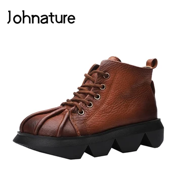 Johnature Retro Lace-up Platform Boots 2019 New Winter Women Shoes Genuine Leather Round Toe Flat With Sewing Ankle Boots
Johnature Retro Lace-up Platform Boots 2019 New Winter Women Shoes Genuine Leather Round Toe Flat With Sewing Ankle Boots