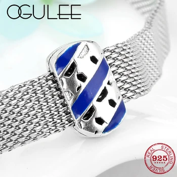 Creative Pattern 925 Sterling Silver Blue Stripe Enamel Clip Beads Jewelry making Fit Original Reflection Charm Watch Bracelet
Creative Pattern 925 Sterling Silver Blue Stripe Enamel Clip Beads Jewelry making Fit Original Reflection Charm Watch Bracelet