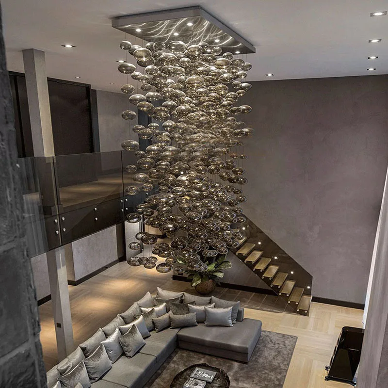 Modern LED Chandelier Lighting Lustre Loft Dining Room Blown Glass Ball Anthracite Chandeliers Kitchen Fixtures Luminaire Lamp
Modern LED Chandelier Lighting Lustre Loft Dining Room Blown Glass Ball Anthracite Chandeliers Kitchen Fixtures Luminaire Lamp
