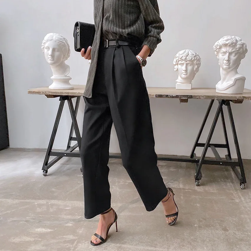 Zoulv 2020 Autumn and Winter New High Waist Straight Suit Pants Button Simple Casual Commuter Black Slim Trendy Pants Women
Zoulv 2020 Autumn and Winter New High Waist Straight Suit Pants Button Simple Casual Commuter Black Slim Trendy Pants Women