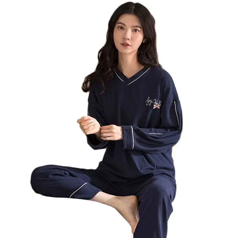 New Autumn Women Pajamas Set Knitted Cotton Girls Sleepwear Long Sleeve Casual Soft M-XXL Female Homewear
New Autumn Women Pajamas Set Knitted Cotton Girls Sleepwear Long Sleeve Casual Soft M-XXL Female Homewear