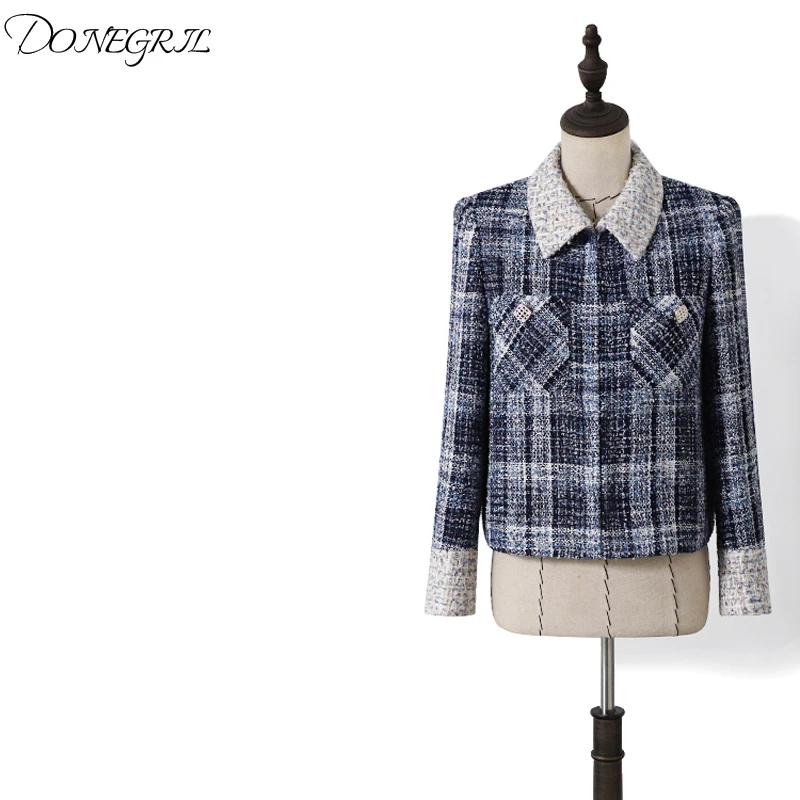 High Quality Jacket 2020 Spring Fashion Coat Women covered button Collar White Color Block Single Breasted Vintage Tweed Coat
High Quality Jacket 2020 Spring Fashion Coat Women covered button Collar White Color Block Single Breasted Vintage Tweed Coat