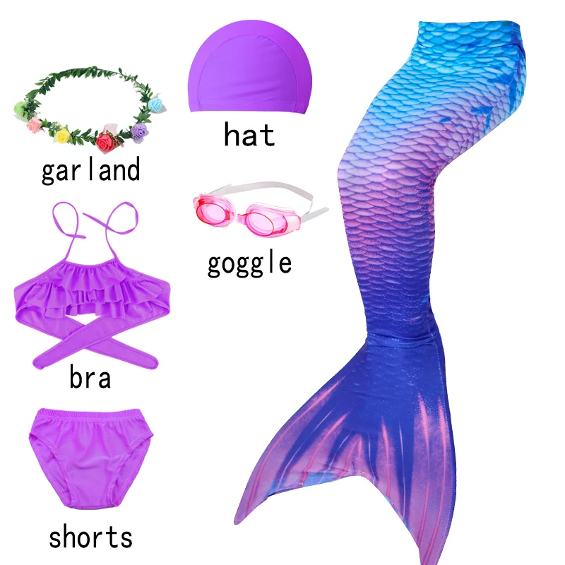

NEW Arrival!Fancy Mermaid tails with/No Fins Monofin Flipper mermaid swimming tails for Kids Girls Summer Beach Wear Swimsuits