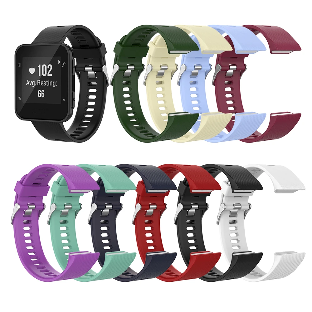 

Soft Silicone Watchband for Garmin Forerunner 35 35J 30 / ForeAthlete 35J Smart Wristwatch Watch Strap Sports Bracelet Band
