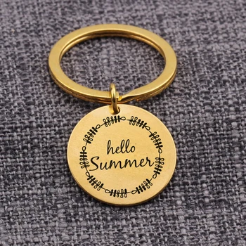 Hello Summers Pendant Round Piece Tag Keychain Lettering Summer Keyrings Keepsake Jewelry Pendants Hot Sale 2019 New Gifts 
Hello Summers Pendant Round Piece Tag Keychain Lettering Summer Keyrings Keepsake Jewelry Pendants Hot Sale 2019 New Gifts