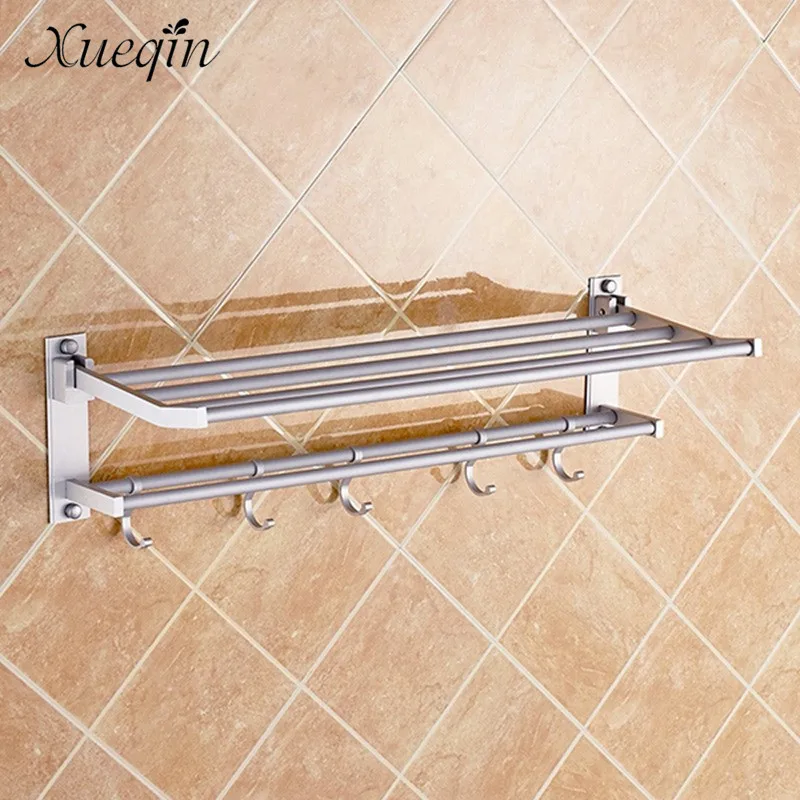 2 слойная алюминиевая складная вешалка для полотенец в ванную комнату настенная