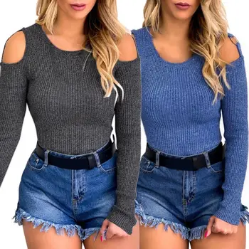 Fashion Women Autumn Hollow Long Sleeve O Neck Knitting Off-The-Shoulder Casual Slim Fit Tops Sweater Pullover
Fashion Women Autumn Hollow Long Sleeve O Neck Knitting Off-The-Shoulder Casual Slim Fit Tops Sweater Pullover
