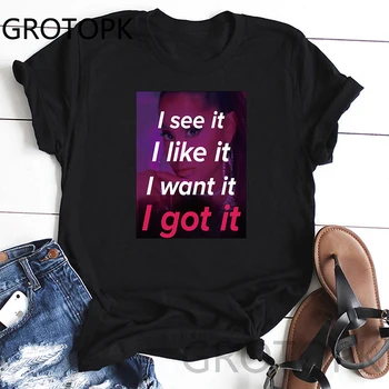 I See It, I Like It, I Want It, I Got It T Shirt Women Harajuku T-Shirt Ariana Grande Print Tshirt 90S Top Tees Female Fan Gifts
I See It, I Like It, I Want It, I Got It T Shirt Women Harajuku T-Shirt Ariana Grande Print Tshirt 90S Top Tees Female Fan Gifts