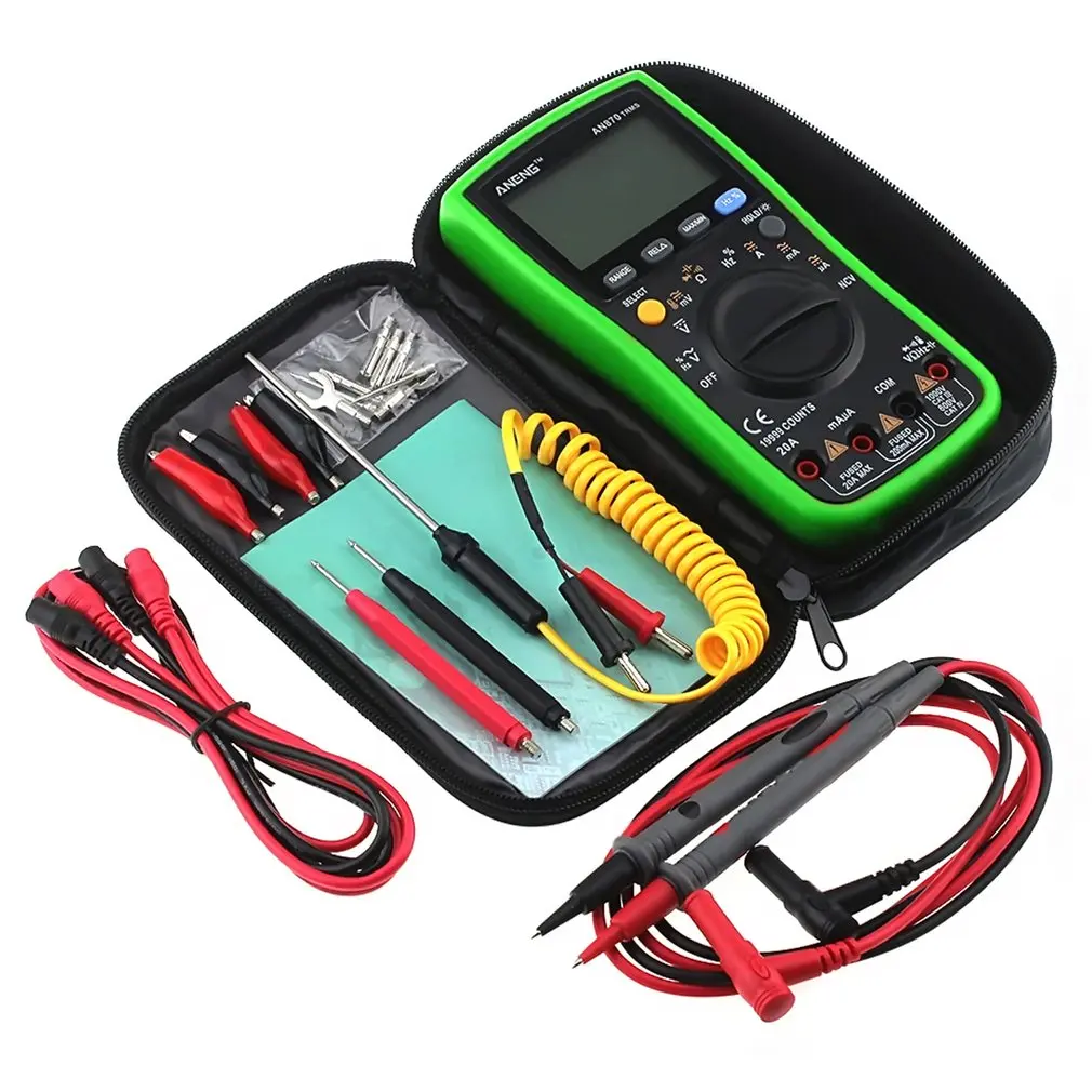 ANENG AN870 Digital Multimeter 19999 Counts True RMS ACDC Voltmeter ohmmeter Capacitance Frequency Temperature Transistor Tester
ANENG AN870 Digital Multimeter 19999 Counts True RMS ACDC Voltmeter ohmmeter Capacitance Frequency Temperature Transistor Tester