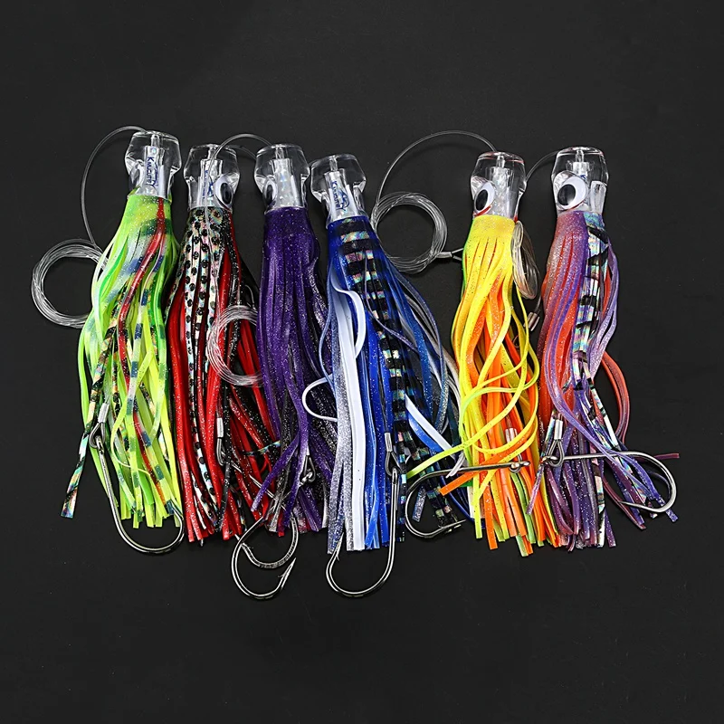 6Pcs 9 Inch 23cm Marlin Tuna Trolling Lures with Mesh Bag Resin Head Trolling Skirts Lure Big Game Trolling Fishing Bait Pesca I
6Pcs 9 Inch 23cm Marlin Tuna Trolling Lures with Mesh Bag Resin Head Trolling Skirts Lure Big Game Trolling Fishing Bait Pesca I