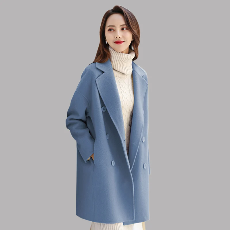 Tide Autumn New Fashion Long Cashmere Coats Womens Casual Double Breasted Alpaca Coats Solid Color Wool Blends Female Jacket
Tide Autumn New Fashion Long Cashmere Coats Womens Casual Double Breasted Alpaca Coats Solid Color Wool Blends Female Jacket