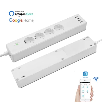 Wifi Smart Power Strip 4 EU Plug Outlets Surge Protector with USB Port App Voice Control with Alexa Google Home Electric Socket
Wifi Smart Power Strip 4 EU Plug Outlets Surge Protector with USB Port App Voice Control with Alexa Google Home Electric Socket