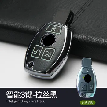 Zinc Alloy Car key cover Key fobs skin shell case for Mercedes Benz W203 W204 W212 CLK C180 E200 AMG C E S Class