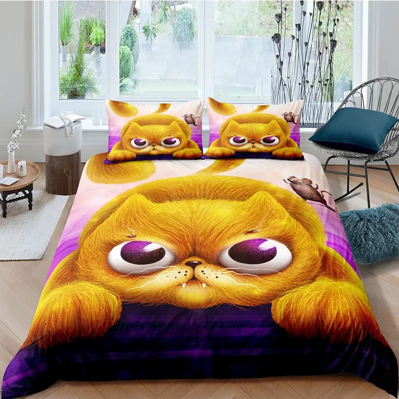 Duvet Cover Sets Gold Cute Cat Print 2/3pcs Bedding Set Soft Quilt Cove+Pillowcase Single Double Queen Size Bed Cover Set
Duvet Cover Sets Gold Cute Cat Print 2/3pcs Bedding Set Soft Quilt Cove+Pillowcase Single Double Queen Size Bed Cover Set