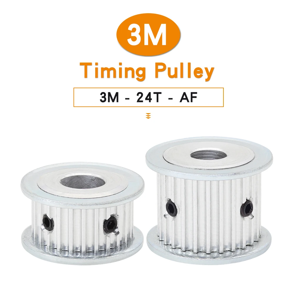 

Belt Pulley 3M-24T Bore 4/5/6/6.35/8/10/12/14 mm Alloy Pulley Wheel Teeth Pitch 3.0 mm AF Shape For Width 10/15mm 3M Timing Belt