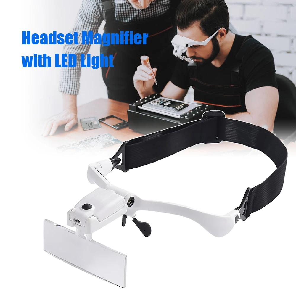Rechargeable 5 Lens Headset Magnifier Loupe LED Light Headband Magnifying Glass 1.0X 1.5X 2.0X 2.5X 3.5X Lens
Rechargeable 5 Lens Headset Magnifier Loupe LED Light Headband Magnifying Glass 1.0X 1.5X 2.0X 2.5X 3.5X Lens