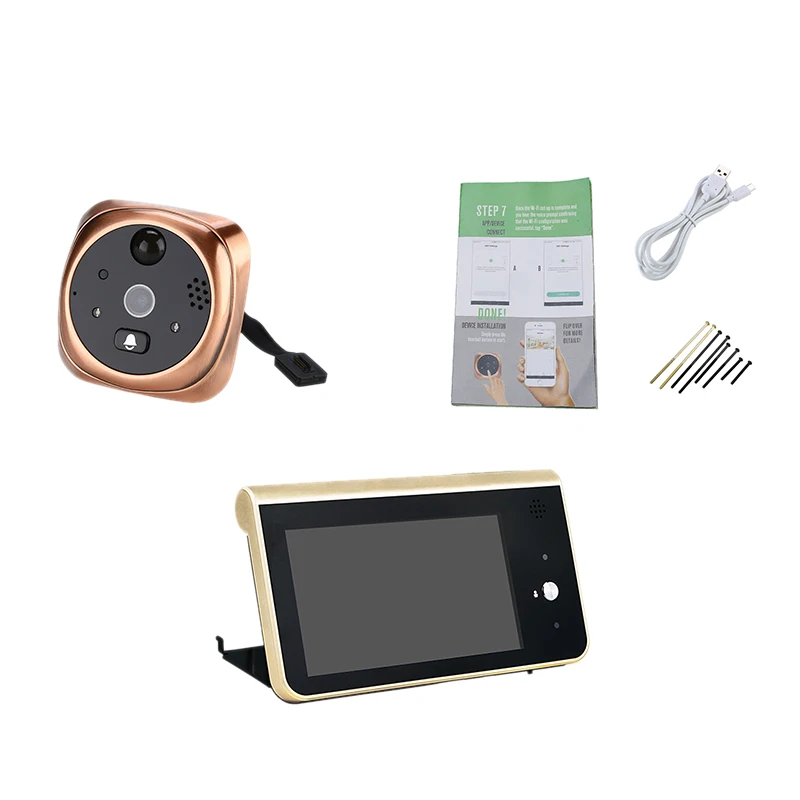 4.3 Inch Wifi Peephole Doorbell Video Visual Intercom Smart Wireless Security Doorbell 720P Camera Night-Vision
4.3 Inch Wifi Peephole Doorbell Video Visual Intercom Smart Wireless Security Doorbell 720P Camera Night-Vision