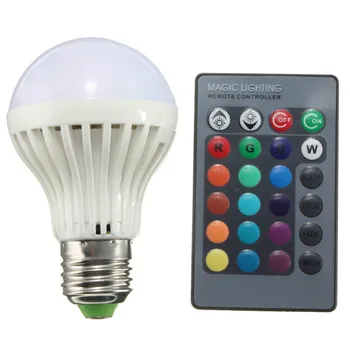 AC85-265V E27 RGB LED Bulb 16 Color Magic LED Night Light Lamp Dimmable Stage Light with 24key Remote Control Holiday Light
AC85-265V E27 RGB LED Bulb 16 Color Magic LED Night Light Lamp Dimmable Stage Light with 24key Remote Control Holiday Light