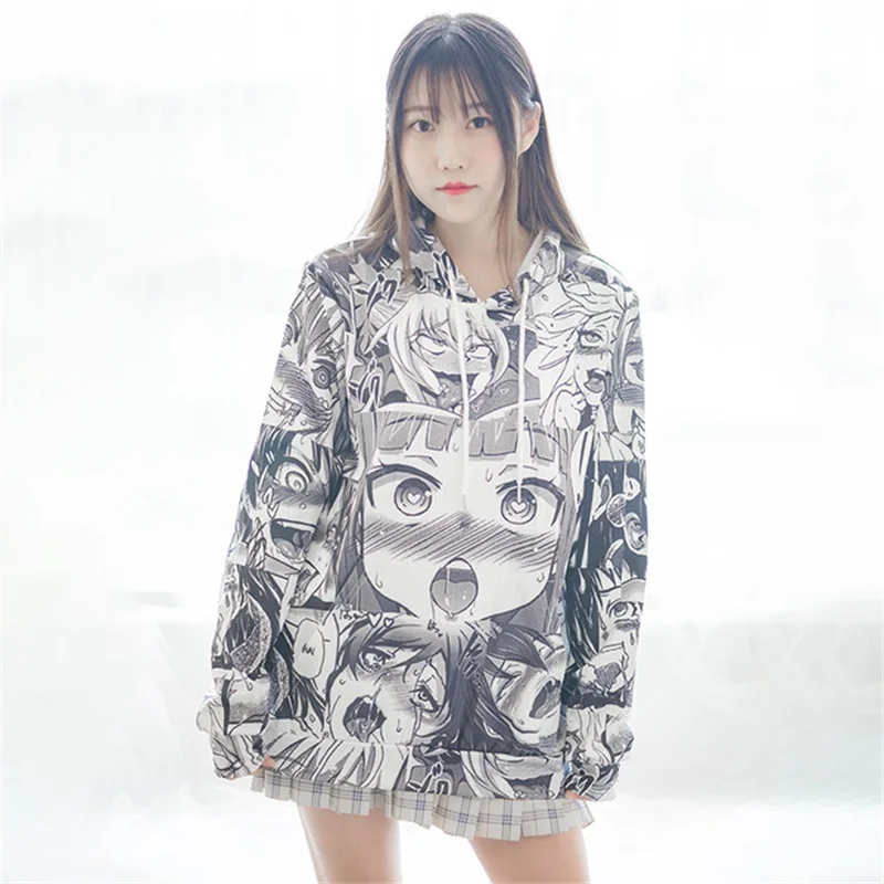 Men Women Japanese Style Anime AHE Expression Pattern Hooded Sweatshirt Street Fashion Cosplay Pullovers Loose Grey Hoodies
Men Women Japanese Style Anime AHE Expression Pattern Hooded Sweatshirt Street Fashion Cosplay Pullovers Loose Grey Hoodies