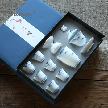 WIZAMONY New Jade Mud Hand-Painted Tea Set Ceramic Kung Fu Tea Set Chinese nian li with Souvenir Gift Customization
WIZAMONY New Jade Mud Hand-Painted Tea Set Ceramic Kung Fu Tea Set Chinese nian li with Souvenir Gift Customization