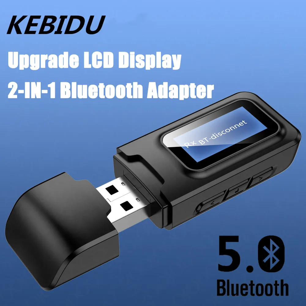 KEBIDU USB Bluetooth Dongle Adapter 5 0 приемник передатчик ЖК-дисплей аудио 3 мм AUX Jack стерео